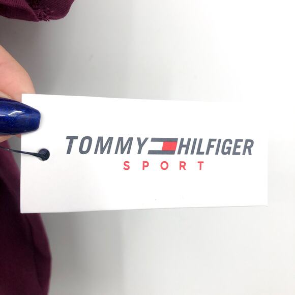 TOMMY HILFIGER SPORT Cropped Polo Shirt Medium Purple Crushed Grape NWT - Picture 9 of 10